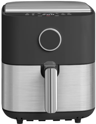 HOMCOM Friggitrice ad Aria 8L, Air Fryer 1700W con 8 Programmi, Nero | Friggitrice Senza Olio, Circolazione Aria Calda 360°, Display LED, Cestello Estraibile Lavabile in Lavastoviglie