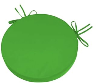 Outdoor-Bistrostuhl-Kissen-Set, 2 Stück, 5 cm dick, wasserdicht, rund, mit Bändern, Terrassenmöbel-Kissen (Grasgrün, 38 cm Durchmesser)
