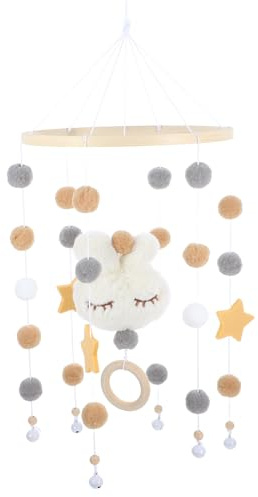 Milisten Babybett-Mobile Hase Anhänger Aus Filz Mobile Für Kinderbett Hängende Dekoration Für Babyzimmer Und Krippe Zur Förderung Von Aufmerksamkeit Und Unterhaltung 21.65X7.87X7.87In