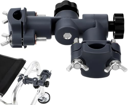 HEMOTON Angelschirm Halter für Angelstuhl & Balkon, Sonnenschirm Halterung Universal 360° Drehbar, Regenschirmhalter Klemme für Campingstuhl, Boot Reling & Rollstuhl, Verstellbar