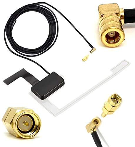 Dolphin Automotive CA-AN-DAB.001 DAB Car Aerial Antenna SMB Right Angle. Digital Radio Glass Windscreen Mounted. As Recommended By Pioneer. Also Fits Clarion Kenwood Alpine JVC