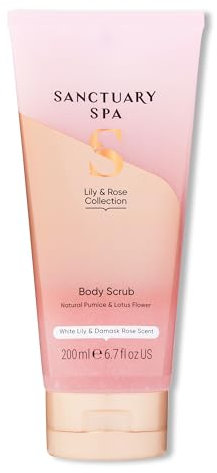 Sanctuary Spa Lily & Rose Body Scrub, No Mineral Oil, Cruelty Free & Vegan Exfoliating Body Scrub, 200ml