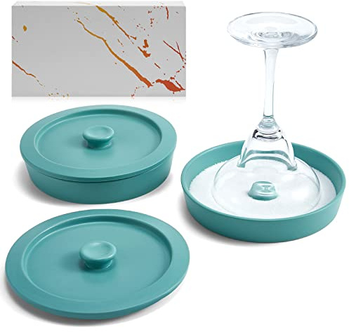 Margarita Salzstreuer-Set aus Keramik, Zuckertajin-Glas-Rimmer für Cocktails | Aus Keramik Türkis, 2er Set mit Deckel, Home Bar Zubehör, Margarita Geschenk Barkeeper Kit, St. Patricks Day Dekoration
