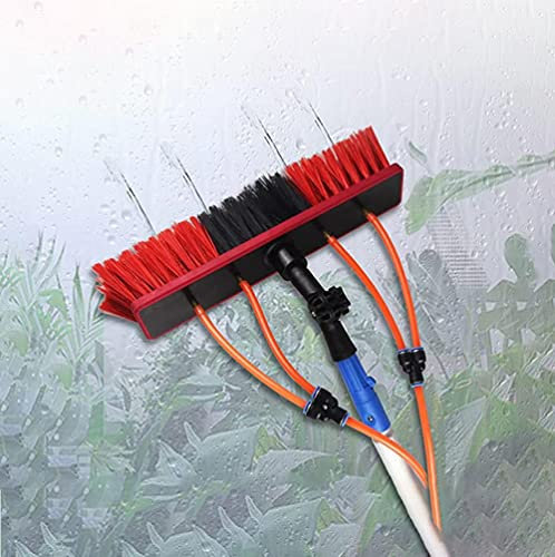 Pxkmouy 6M Wash Spazzolone Kit Spazzola Vetri, per Pulizia di Pannelli Fotovoltaici e Solari, Kit di Pulizia Telescopico Il palo Singolo pesa Solo 0,25 kg Spazzola Telescopica Alimentata ad Acqua