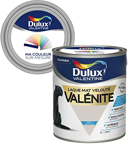 Ma Couleur Sur-mesure par Dulux Valentine – Peinture Laque Glycéro - Grande résistance pour boiseries et ferronneries - Mat Galet 2 L
