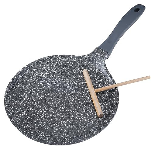 ROSSETTO Poêle à Crêpes Crêpière 30cm (intérieur 28 cm) sans PFAS enduite de céramique Revêtement Anti-adhérent poêle à frire Font Aluminium, Tous Feux Dont Induction