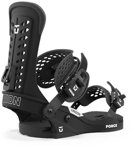 Union Force Classic - Fijaciones de snowboard para hombre (negro 25, mediano)