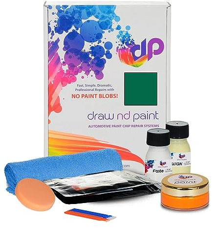 DrawndPaint kit riparazione vernice, rimozione graffi riparazione vernice auto, vernice per riparare graffi scheggiature sull'auto, pennarello adatto per Volvo Turquoise Green - S97260