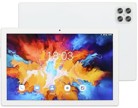 Tablet 10.1 Pollici per Android 11.0, 12GB + 256GB, CPU Octa, 1920 X 1200 HD, 8MP + 20MP, 4G LTE e WiFi Dual Band 2.4G/5G, Batteria 8800mAh (Bianco)