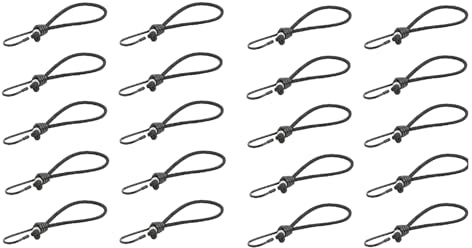 Set: 10-20 Stück Spanngummi mit Haken, 17cm Planenspanner mit Haken Schlinge, Extra Stark Gummiseile, Expanderhaken,Spanngurte Gummispanner für Planen, Zelte, weiß, schwarz (20 Stück schwarz)