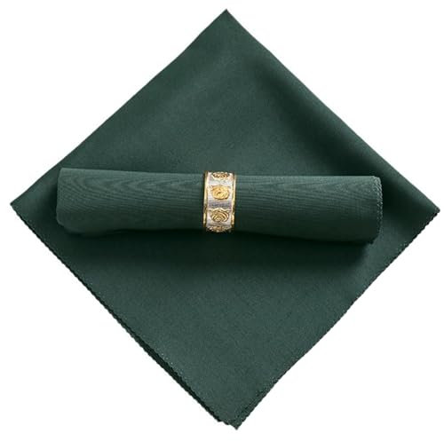 Wambere 4 Stück 48x48cm Stoffservietten Servietten Quadratisch Wiederverwendbare Servietten Stoff Cloth Napkins Geschirrtuch für Tischdekoration Hochzeit Geburtstag Party Abendessen,Dunkelgrün