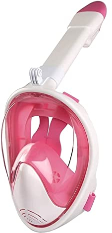 ZGYOZMNG Tauchmasken, Tauchmaske, Unterwasser-Antibeschlag, Vollgesichts-Schnorchelmaske, Schwimmschnorchel, Tauchausrüstung für Erwachsene und Kinder (Pink L)