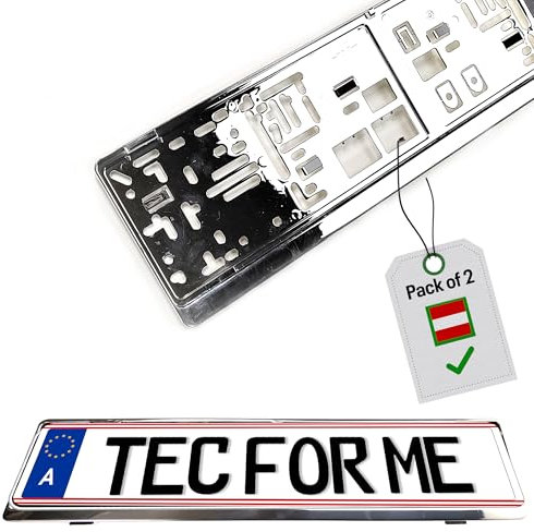 NEU! Premium Chrom Kennzeichenhalter für at Größen – luxuriöses Design, widerstandsfähiges ABS Material, perfekte Anpassung, TÜV-geprüfte Stabilität, ideal für anspruchsvolle Autofahrer