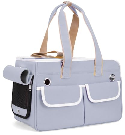 PJDDP Hundebox Auto Katzen Transporttasche - Hundetasche Katzenhandtasche - Flugzeug Zugelassene Hunde Transportbox Tasche Für Reisen Camping,Lila