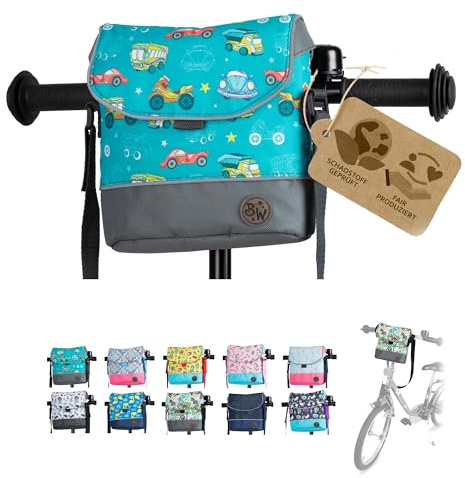 Lenkertasche Fahrradtasche für Kinder Laufradtasche M02 | mit Schultergurt, kompatibel mit Puky, Woom & Roller, wasserabweisend, robust