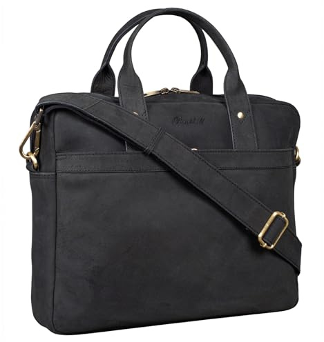 Benthill Laptoptasche Echt-Leder I Leder Umhängetasche für Laptop I Aktentasche I Damen & Herren Tasche I Notebooktasche