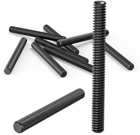 Dayalo 6 Stück Gewindestift M10 x 100mm, Gewindestangen, Gewindestab Aus Edelstahl A2V2, Schwarzes Oxid, DIN976