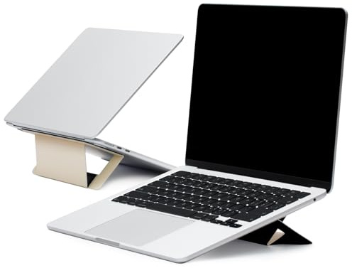 MOFT Laptop Stand for Desk, Adhesive Laptop Stand with Open Design for Heat Dissipation, 2 Adjustable Viewing Angles, Foldable Portable Computer Stand Compatible with 11-16 Laptops, Earthen Beige