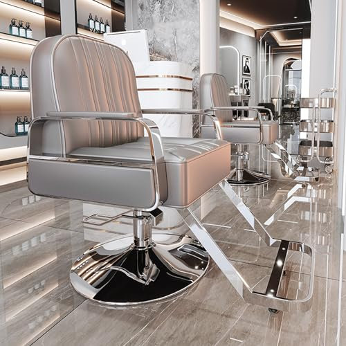 Generisch Luxuriöser, Verstellbarer Salonstuhl für Friseure, professioneller Friseurstuhl mit Verstellbarer Rückenlehne, 360° drehbarer Stylingstuhl, hydraulischer Friseurstuhl, Salon Beauty Spa