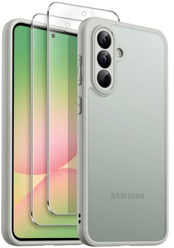 JETech Cover Opaca 3 in 1 per Samsung Galaxy A56, Oliva | 2 Pellicole in Vetro Temperato, Protezione della Fotocamera, Custodia Traslucida Satinata