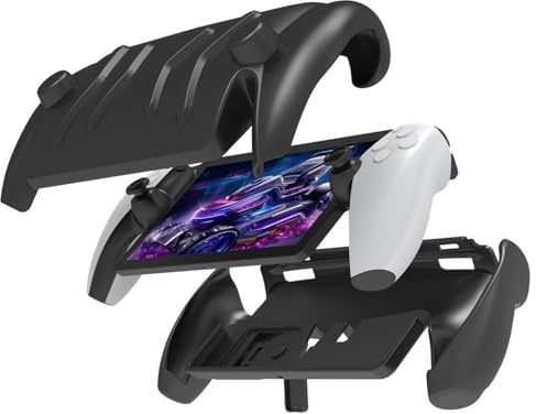 TNP Full Protective Case Cover for PlayStation Portal - Anti-Slip TPU Protector Case for PS5 Portal- Detachable Front Shell Cover with Built-in Kickstand for PS Portal Remote Player (Black)