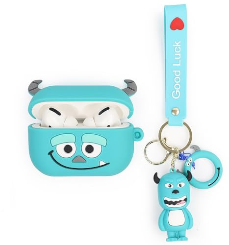 XMBYGY Graziosa custodia per AirPods Pro di 2a/1a generazione (2023/2022/2019) con bambola e cordino anti-smarrimento, custodia protettiva antiurto in silicone con kit per ragazze, ragazzi e
