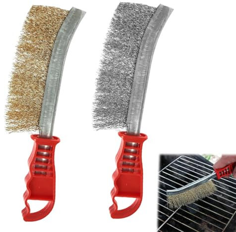 HABNI 2 Piezas Cepillo Alambre Set, Cepillo Alambre Incluye Cepillos de Acero Inoxidable, cepillo de alambre Para Limpieza Madera, Escoria de Soldadura, Grasa,Óxido y Polvo