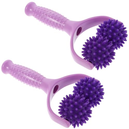 COLLBATH 2 Stück Y-förmiger Massage Roller Handlicher Igel-massage-stab zur Muskelentspannung Gezielte Schmerzpunktmassage für Rücken Schultern Beine für Yoga Büro und Unterwegs