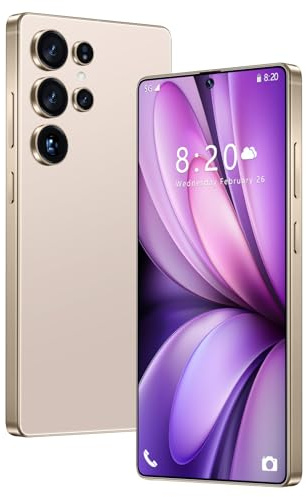 Telefoni Cellulari S25 Ultra Android 14 - Smartphone Con Batteria Da 8000 MAh, 16 GB 1 TB, Schermo HD Da 7,3, Doppia SIM 5G / 4G, Sbloccato, Impronta Digitale / Face ID / GPS,Desert Gold-7.3 Inch