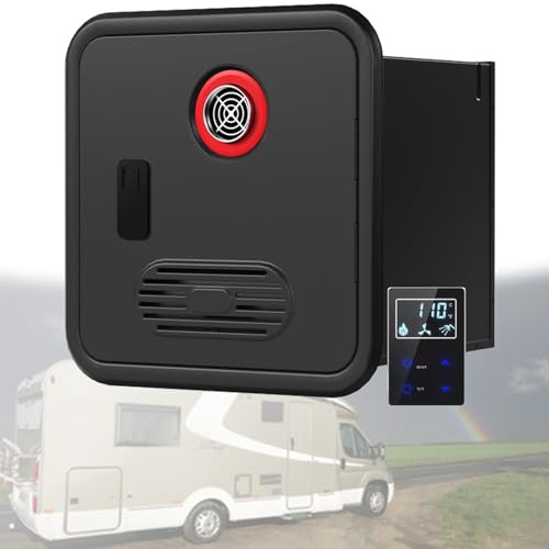 Quixnova Chauffe-Eau instantané pour Camping-Car - Douche instantanée 12 V CC, 55 000 BTU, gaz - Idéal pour Le Camping, Les Voyages, Les véhicules de Loisirs et Le Lavage des Animaux 8L/Min-Black