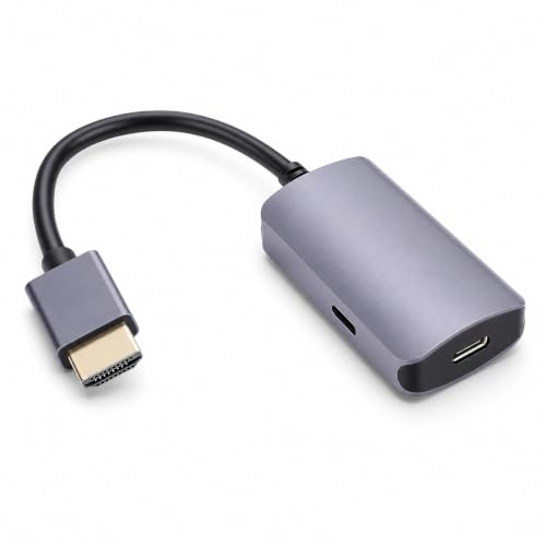 Elprico Adaptador de Pantalla de Video HDMI a USB C, Concentrador para Gafas AR, HDMI Macho 4K a 60 Hz a USB C Hembra para XREAL One, XREAL Air 2 Pro, RayNeo, Switch 2, 1,