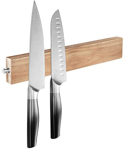 Hecef 12 Inch(30 cm) Magnetic Knife Strip, Acacia Wooden Knife Holder for Storaging All Kinds of Metal Items
