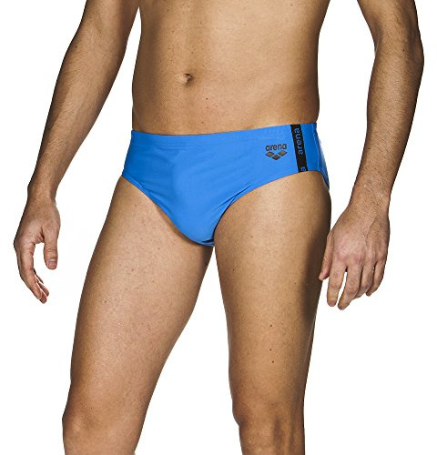 arena Herren Badehose Slip Hyper (Schnelltrocknend, UV-Schutz UPF 50+, Kordelzug, Chlor-/Salzwasserbeständig), Pix Blue-Black (815), 9