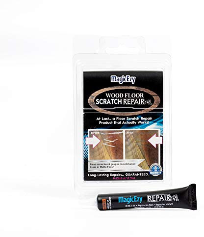 MagicEzy Wood Floor Scratch Repairezy – Easy Repairs for Scratches and Gouges in Polished Wood Floors and Furniture - Ultra Strong – Clear