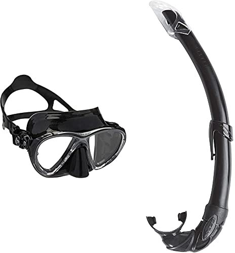 Cressi Big Eyes Evolution Silicone, Maschera Subacquea di Alta Qualita & Mexico, Tubo Snorkel per Immersioni, Apnea, Snorkeling Unisex Adulto, Nero, Unica