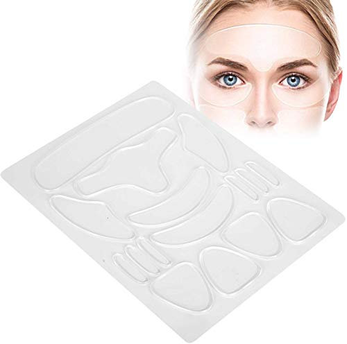 Patch antirughe in silicone 16pcs - Patch antirughe riutilizzabile per il viso per il mento della fronte della bocca degli occhi - Set di patch per il viso