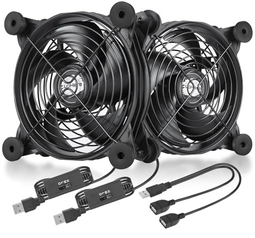 upHere Gaming Ventilador pc 120mm,Ventiladores pc,la computadora Ventilador,por USB Refrigeración silenciosa,de 3 velocidades Compatible con Control de 5V para PC/Xbox/PlayStation/TV Box, etc,（U1204）