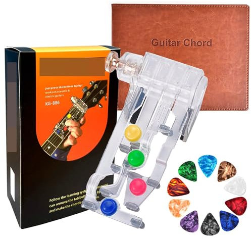 Gitarrenhilfen, Gitarren-Anfänger-Lernwerkzeuge, Gitarren-Lehrmittel, One-Key Akkord-Assist Übungswerkzeuge Hilfe Gitarre Akkord, für Erwachsene Kinder Trainer Anfänger