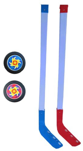 Generisch Eishockeyschläger Für Kinder, Kids Street Hockey Stick Set Jugend Hockey Trainingsgeräte, Hockey-Starter-Set Für Anfänger Rot Blau