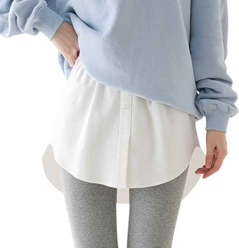 Qixiu Blusenrock Damen Unterrock Hemdverlängerung Blusen Rock Blusenverlängerung Hemdrock Unterzie Shirt Verlängerung Shirt Extender Mini Skirt 1/2 Stück Bluse Rock Verlängerung Petticoat