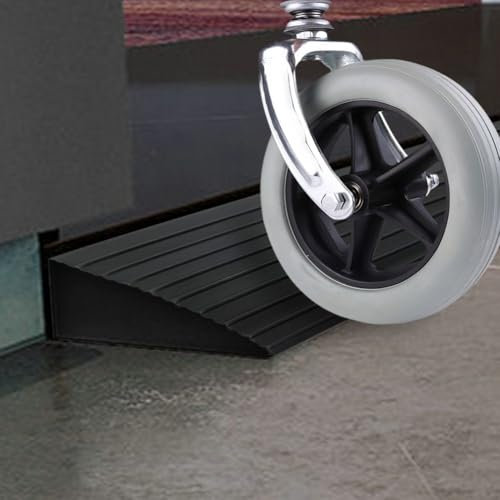 Rampa per soglia della porta, autoadesiva, 90 cm x 8 cm x 1 cm, rampa per soglia della porta, superficie antiscivolo, rampa di carico in gomma, per passeggini, scooter