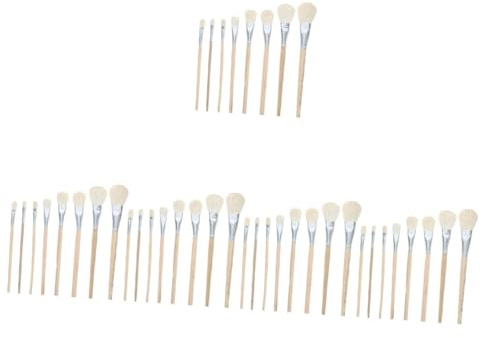 Lurrose 5 Ensembles Pinceau En Laine Pinceaux Pour Poterie Aérographe Peintures Peinture Artistique Glaçage Gréeur Pinceau Rouleau À Peinture Brosse À Poterie Palette Bois 8 Pièces * 5