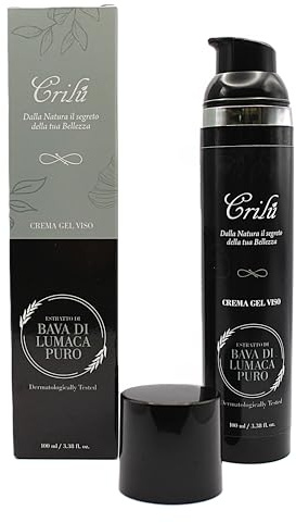 Crilù Bava di lumaca Crema Viso 100 ml estratto puro 100% Azione Anti-age Acido Ialuronico Nutriente e Idratante Antirughe Uomo Donna 100% Made in Italy