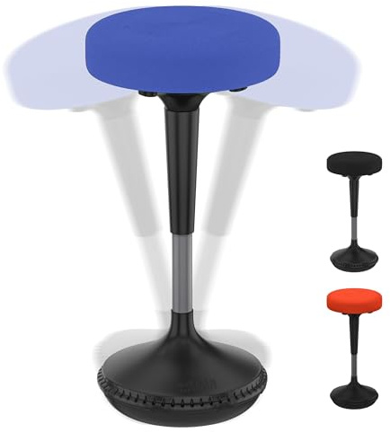 Uncaged Ergonomics Wobble Stool – Height Adjustable (23–33) Ergonomic Standing Desk Chair, Flexible Seating for Office, Classroom, and Active Sitting - Blue