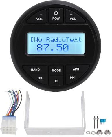 Torvex Marine Radio, MP3 Player Bluetooth Receiver Compatible with Yacht Speedboat Motor Boat Ship RV Digital Media Radio Gauge IPX6 Marine Audio System