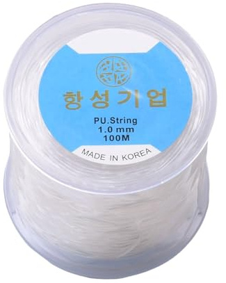 Générique Cordon en Plastique Extensible Transparent de 100 mètres pour Bracelets de Perles Faits à la Main, Colliers et projets d ' Artisanat, Cordon élastique pour Colliers