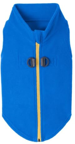 Gooby Fleece-Hundepullover mit Reißverschluss – Blau, Größe S – warme Fleece-Hundejacke zum Hineintreten mit Doppel-D-Ring für Leine – Winterpullover für kleine Hunde – Hundekleidung für kleine Hunde,