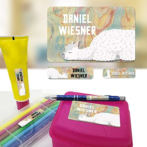 Namensaufkleber Alpaka Alpaca personalisiert 79 Sticker Schule Kita Kinder