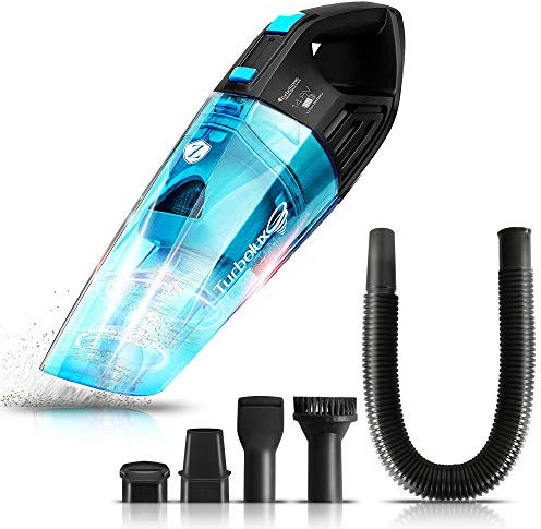 TurboTronic - Zyklon Akku Handstaubsauger, Staubsauger mit 14,8V LI-IONEN Power, starke Saugkraft (4000pa), beutellos/kabellos, nass & trocken Hand Sauger mit umfangreichen Zubehör (Schwarz)