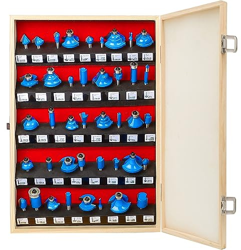 MAYLINE Router Bit Set 41PC Panel Tool 1/4 Inch Shank, Wood Milling Cutter Router Bits, Woodworking Miter Carbide CNC Cutting Tool for Doors, Tables, Shelves, Walls (Y-1/4MB)